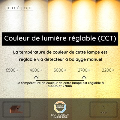 Lucide APPLAUSE - Suspension - Ø 80 cm - LED Dim. - CCT - 1x50W 2700K/4000K - Détecteur à balayage manuel - Fer gris | Premium